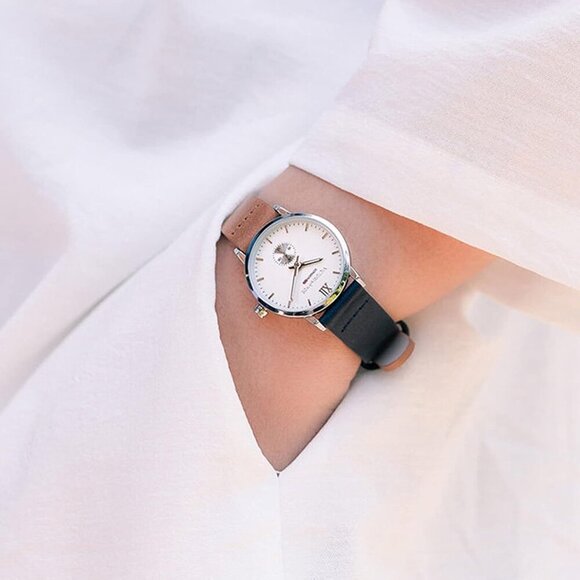 Retro Women Watches Small Dial Analog Quartz Detachable Genuine Leather Strap La - Picture 5 of 8